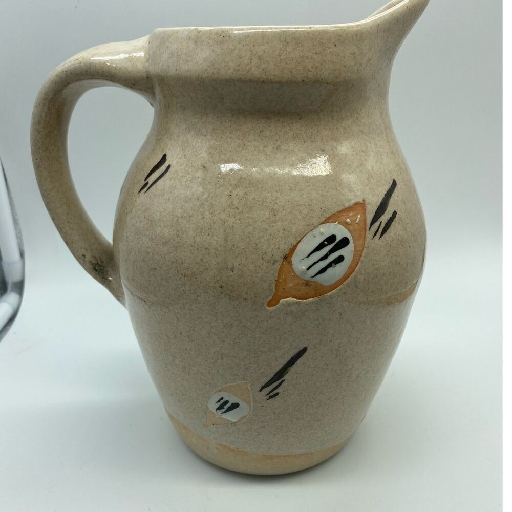 Studio Pottery Jug / Pitcher marked on base Size Approx 8.5”‎ tall